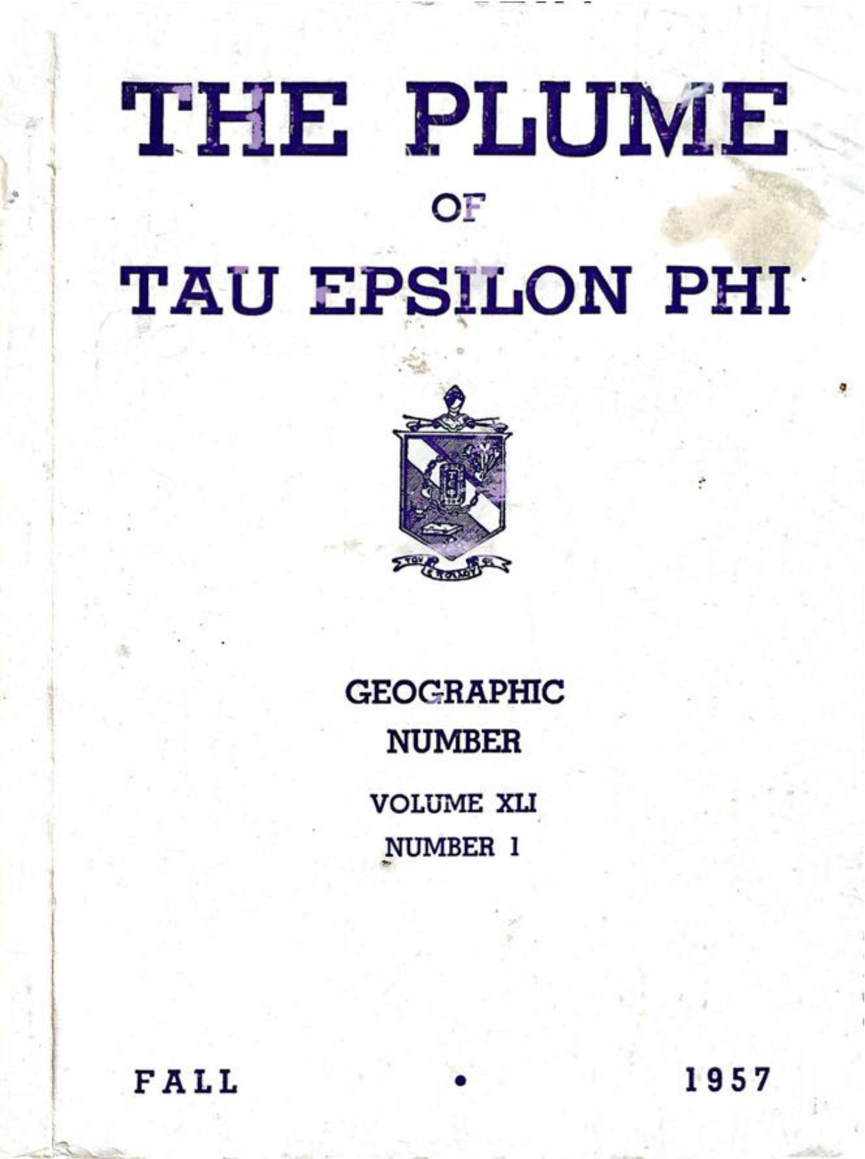 The Plume – Fall 1957 cover