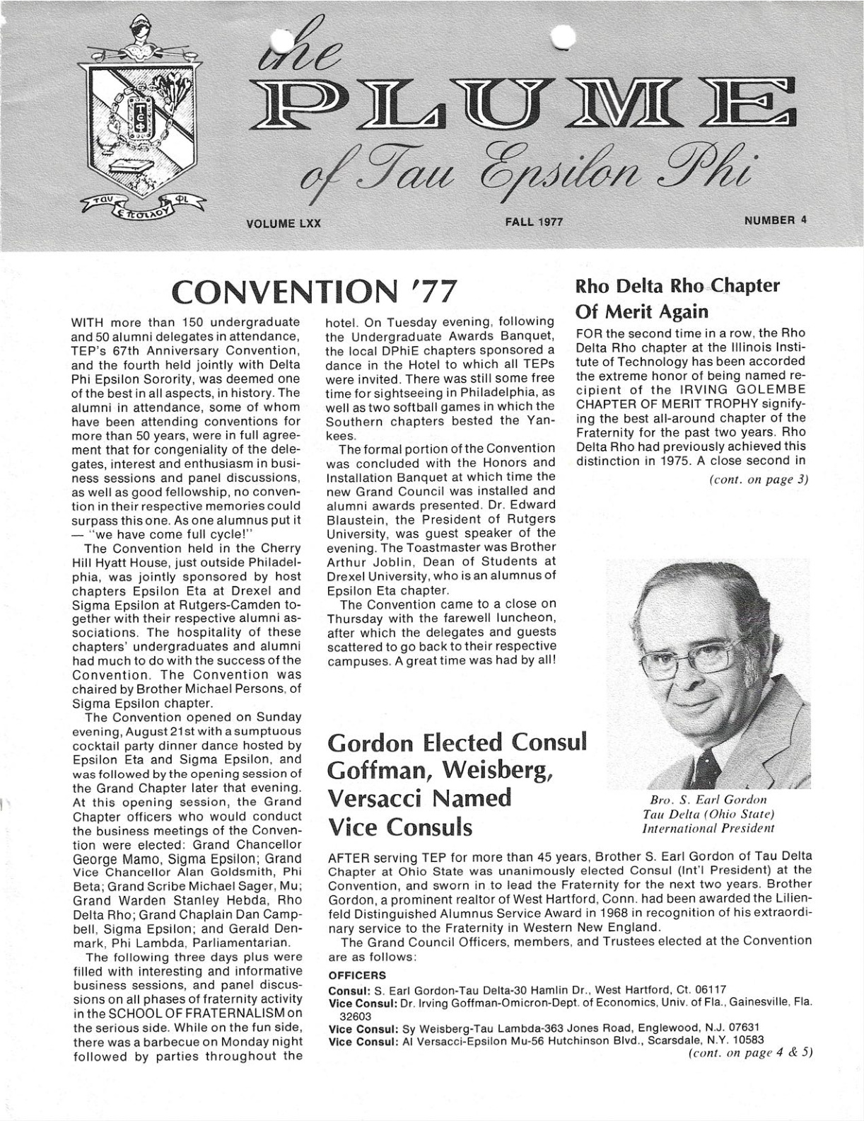The Plume – Fall 1977 cover