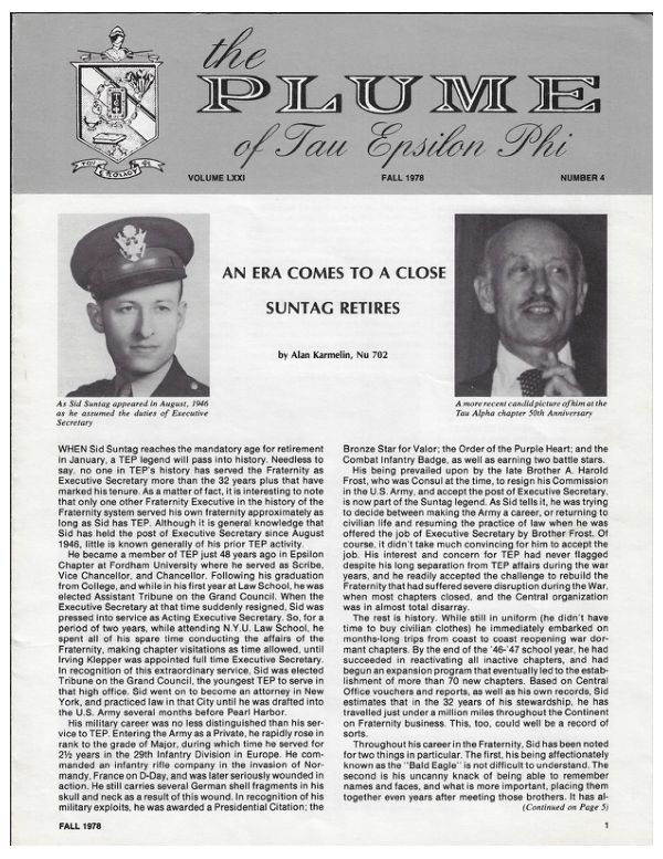 The Plume – Fall 1978 cover