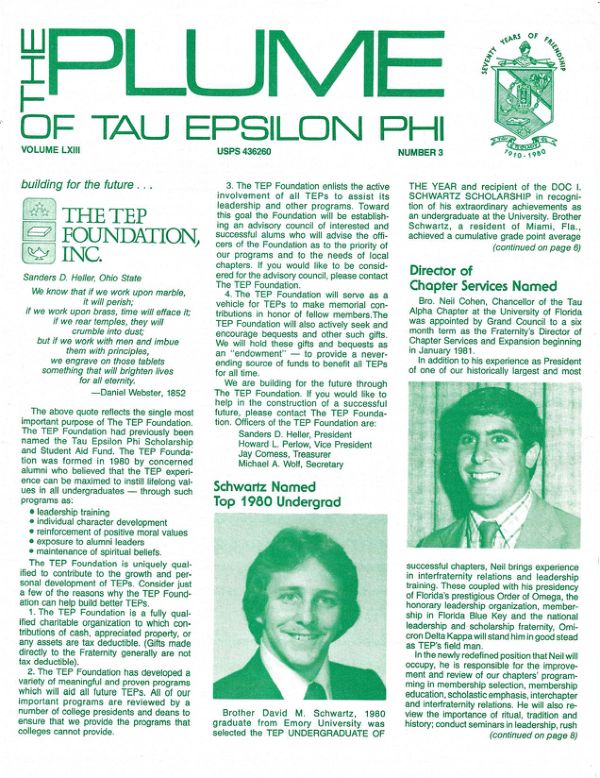 The Plume – Summer 1980 cover