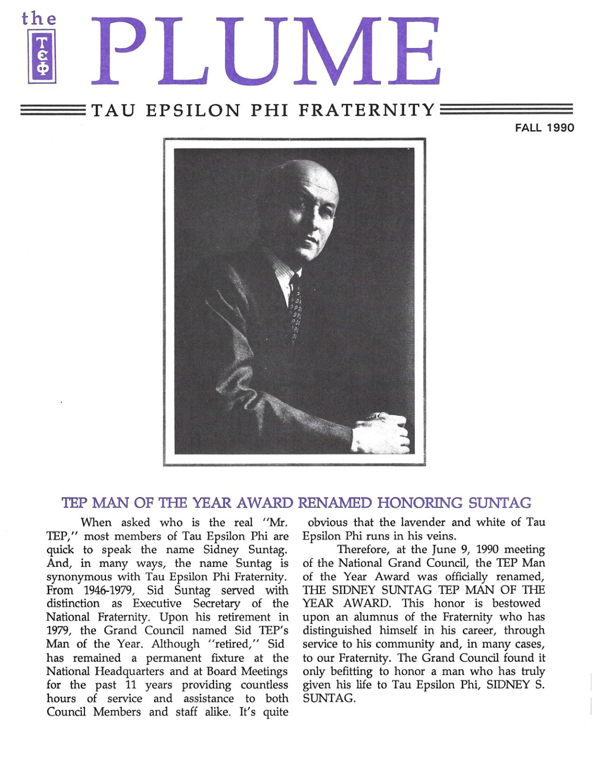 The Plume – Fall 1990 cover
